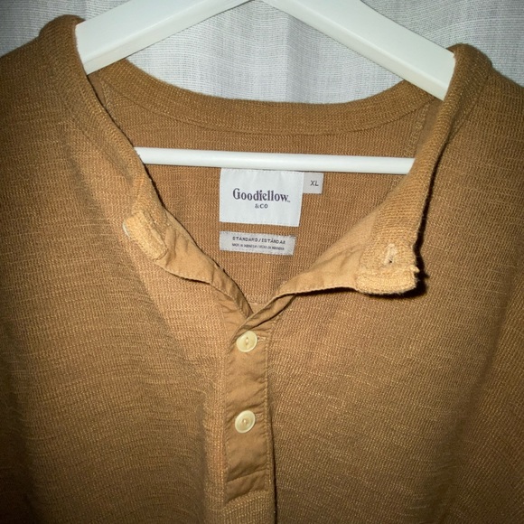 Goodfellow & Co Henley Sweater, Size: XL Color: Tan - Picture 3 of 7